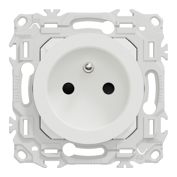 Schneider Electric - Odace 2025 - Prise 2P+T rénovation à puits - blanc craie - Réf : S920049